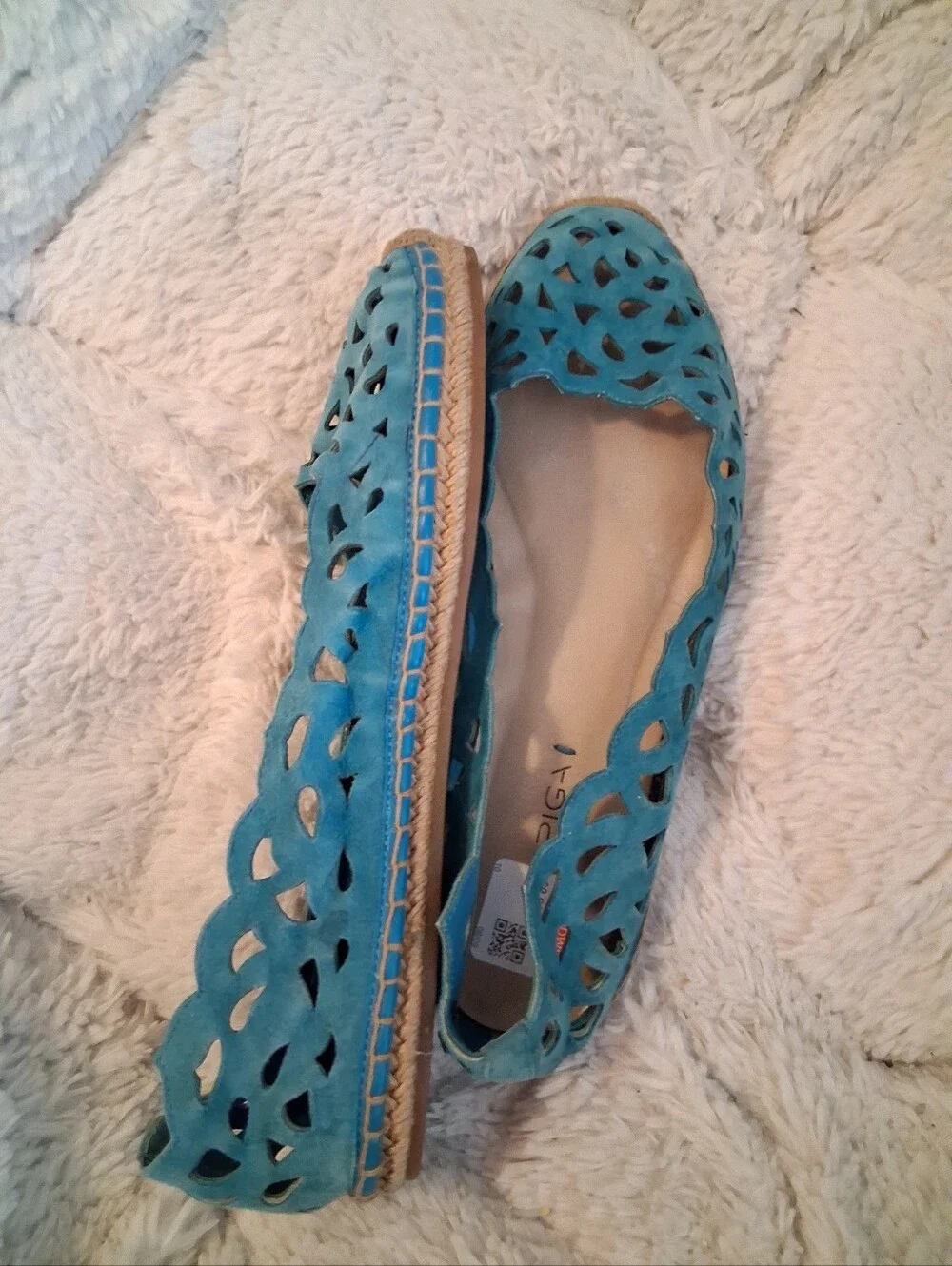 Via Spiga EU39 Blue Leather Flat Espadrilles